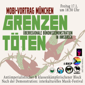 Mobi-Veranstaltung zur „Grenzen töten“-Demonstration in Innsbruck